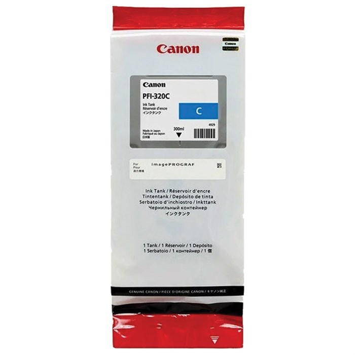 Картридж струйный CANON (PFI-320C) для imagePROGRAF TM-200/205/300/305, голубой, 300 мл, оригинальный, 2891C001 363499