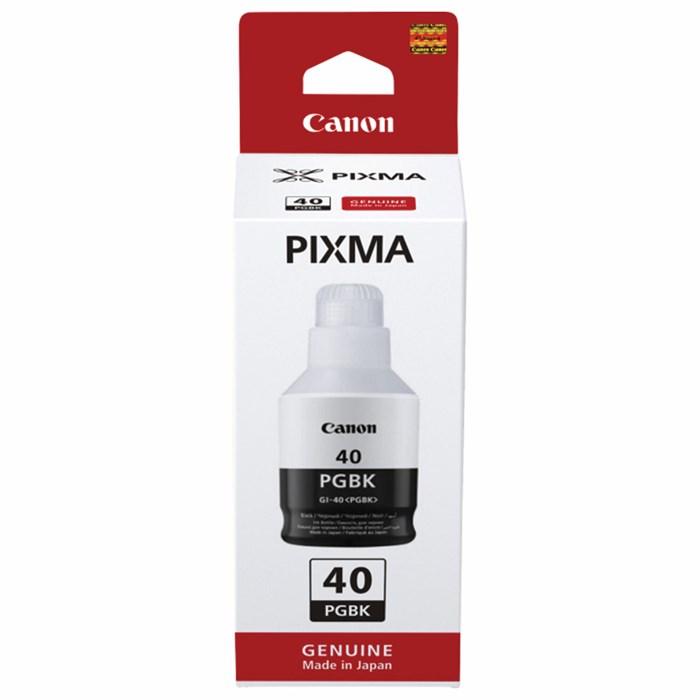 Чернила CANON (GI-40BK) для СНПЧ Pixma G5040/G6040/GM2040, черные, ресурс 6000 страниц, оригинальные, 3385C001 363617