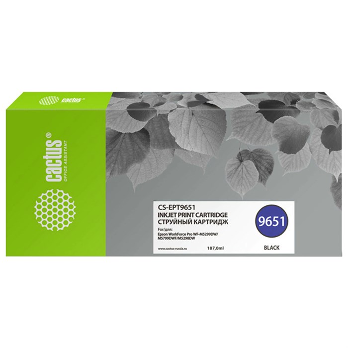 Картридж струйный CACTUS (CS-EPT9651) для Epson WorkForce Pro WF-M5299DW/M5799DW, черный 364178