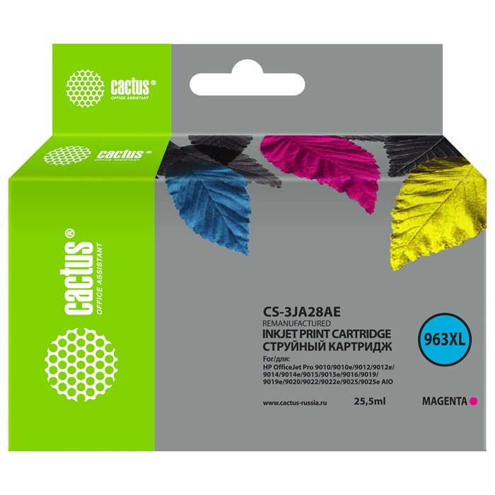 Картридж струйный CACTUS (CS-3JA28AE) для HP OfficeJet Pro 9010/9010e/9012/9014, пурпурный 364203