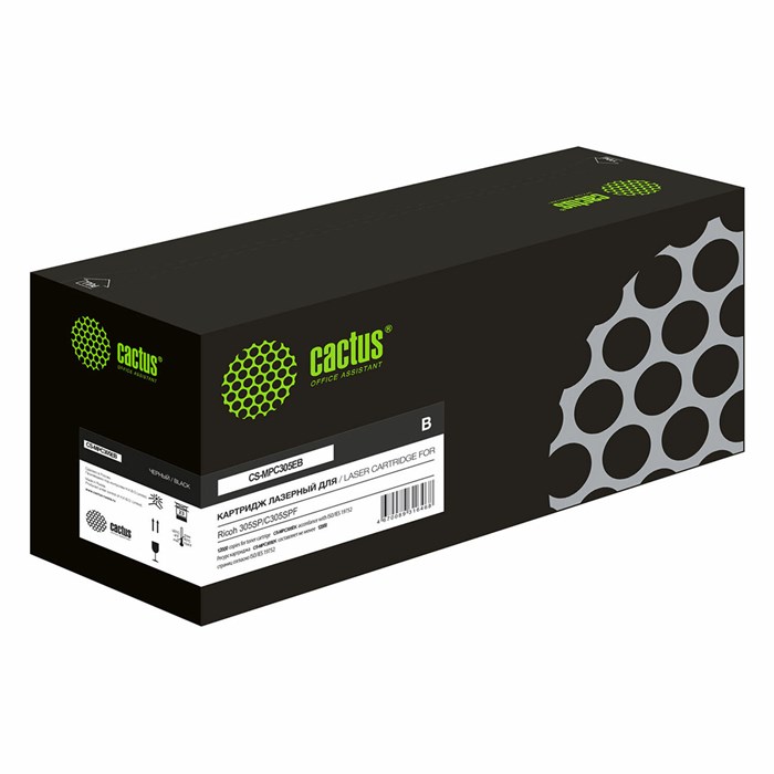 Картридж лазерный CACTUS (CS-MPC305EB) для Ricoh Aficio MPC305SP/C305SPF черный, ресурс 12000 стр. 364262