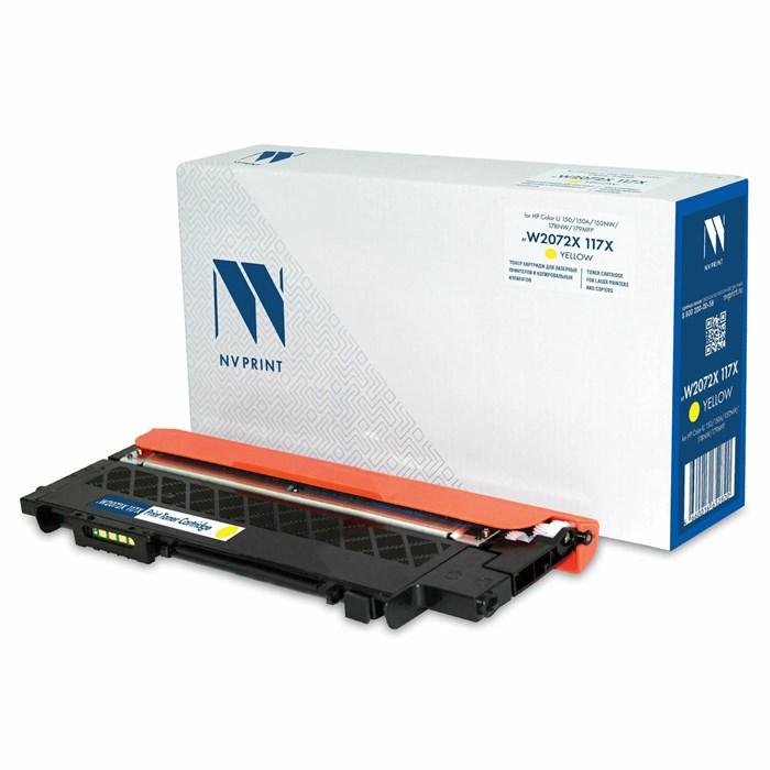Картридж лазерный NV PRINT (NV-W2072X) для HP Color LJ 150a/150nw/178nw, желтый, ресурс 1500 страниц 364359