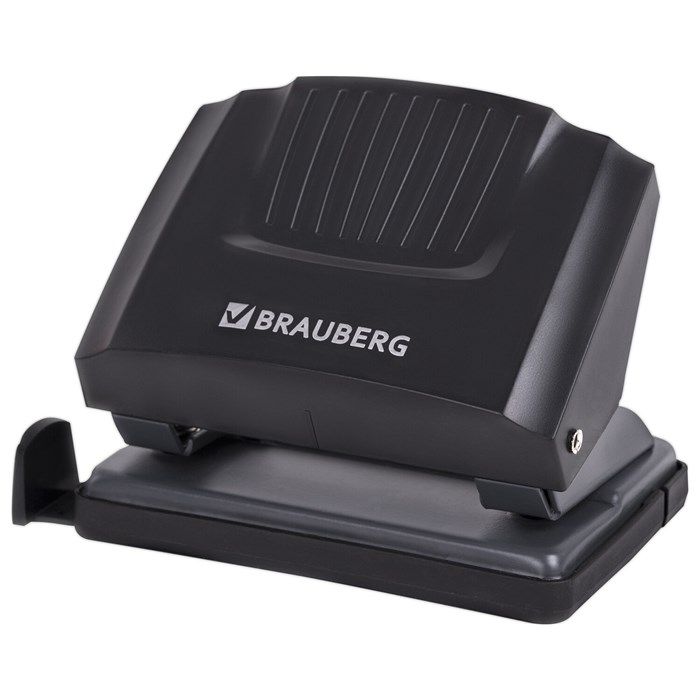 Дырокол BRAUBERG "SUPER", до 20 листов, черный, 272742 272742