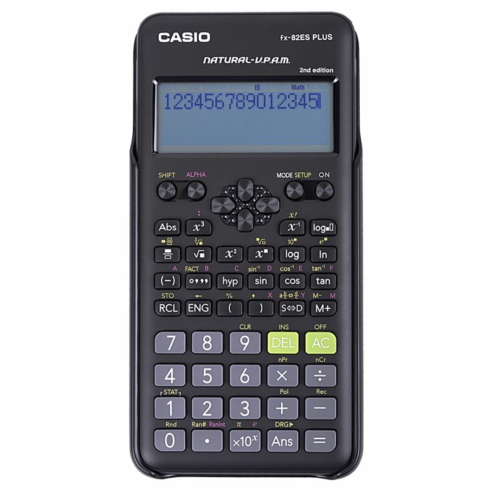 Калькулятор инженерный CASIO FX-82ESPLUS-2-WETD (162х80 мм), 252 функции, батарея, сертифицирован для ЕГЭ, FX-82ESPLUS-2-S 250394