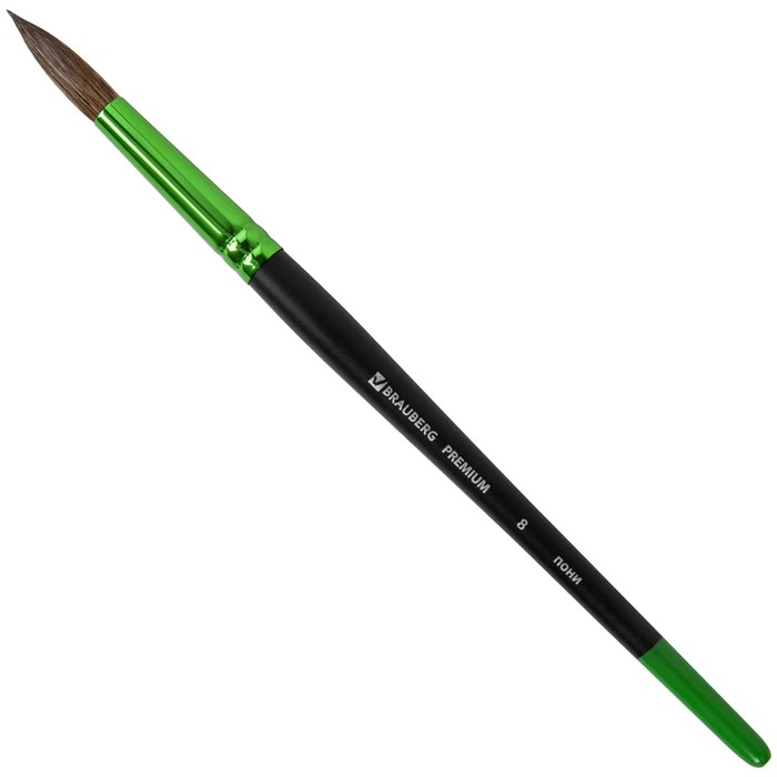 Кисть из ворса пони № 8, BRAUBERG PREMIUM, 200987 200987