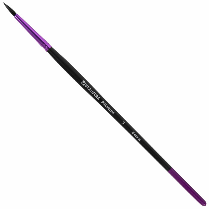 Кисть белка, круглая № 3, BRAUBERG PREMIUM, 200972 200972