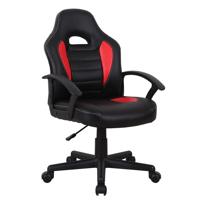 Кресло компьютерное BRABIX "Spark GM-201", экокожа, черное/красное, 532503 532503