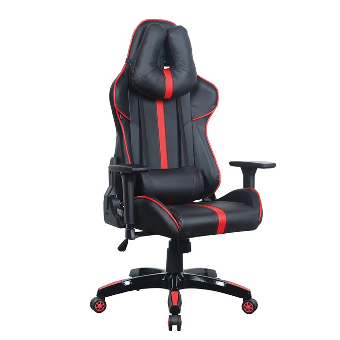 Кресло компьютерное BRABIX "GT Carbon GM-120", две подушки, экокожа, черное/красное, 531931 531931