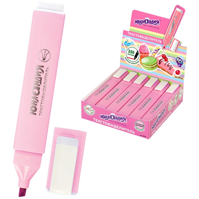 Текстовыделитель ЮНЛАНДИЯ "COLORSTAR PASTEL", ПАСТЕЛЬНЫЙ РОЗОВЫЙ, линия 1-4 мм, 151712 151712