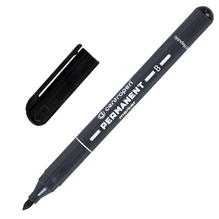 Маркер перманентный CENTROPEN 2836, ЧЕРНЫЙ, круглый наконечник, 2 мм, 6 2836 0012 152022