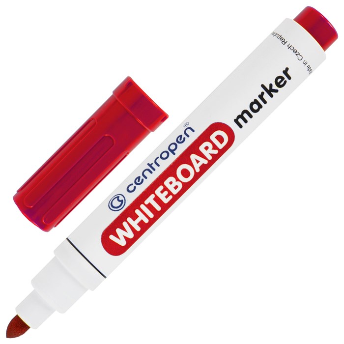 Маркер стираемый для белой доски КРАСНЫЙ, CENTROPEN "Dry-Wipe", 2,5 мм, 8559, 5 8559 0104 151108