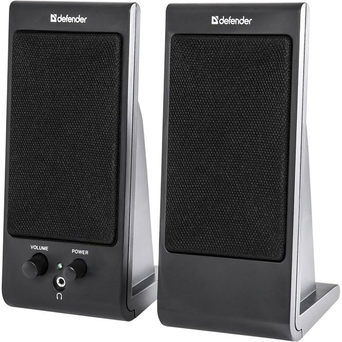 Колонки компьютерные DEFENDER SPK-165/170, 2.0, 2х2 W, пластик, черные, разъем для наушников, 65165 510479