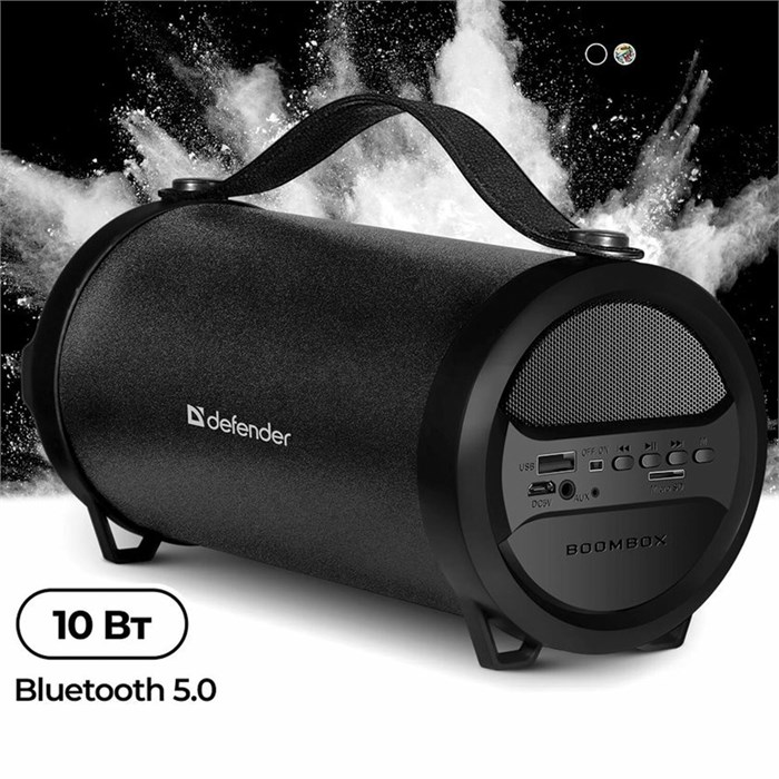 Колонка портативная DEFENDER G24, 1.0, 10 Вт, Bluetooth, FM-тюнер, microSD, чёрная, 65124 513687