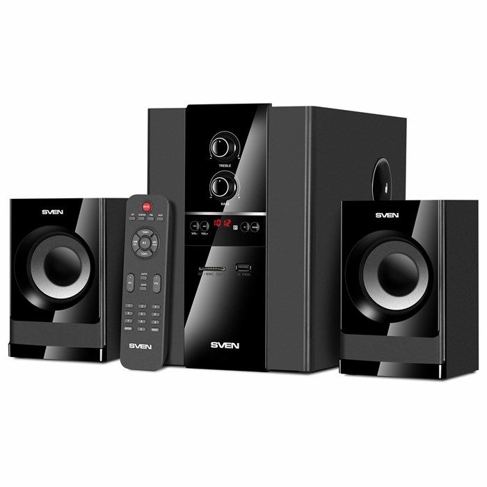 Колонки компьютерные SVEN MS-1821, 2.1, 44 Вт, Bluetooth, FM, USB, SD, черные, SV-020, SV-020774 263172