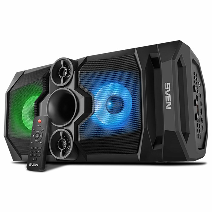 Колонка портативная SVEN PS-655, 50 Вт, TWS, Bluetooth, FM, USB, microSD, LED-дисплей, пульт, черная, SV-020163 513968