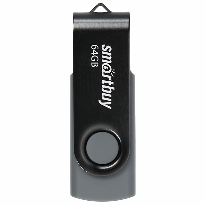 Флеш-диск 64 GB SMARTBUY Twist USB 2.0, черный, SB064GB2TWK 513911
