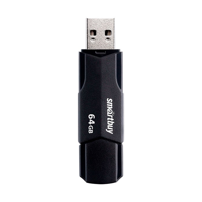 Флеш-диск 64 GB SMARTBUY Clue, USB 2.0, черный, SB64GBCLU-K 513788