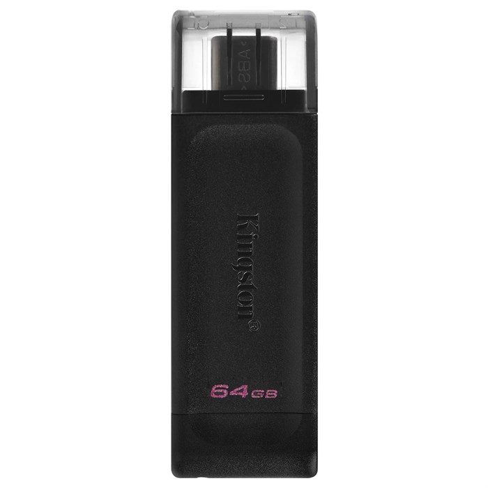 Флеш-диск 64 GB KINGSTON DataTraveler 70, разъем Type-C 3.2, черный, DT70/64GB 513642