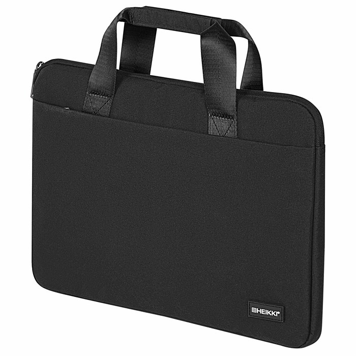 Сумка портфель HEIKKI ULTRA (ХЕЙКИ) с отделением для ноутбука 15,6", Total black, черная, 28х39х3 см, 272609 272609