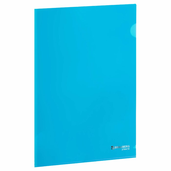 Папка-уголок плотная BRAUBERG SUPER, 0,18 мм, синяя, 270479 270479