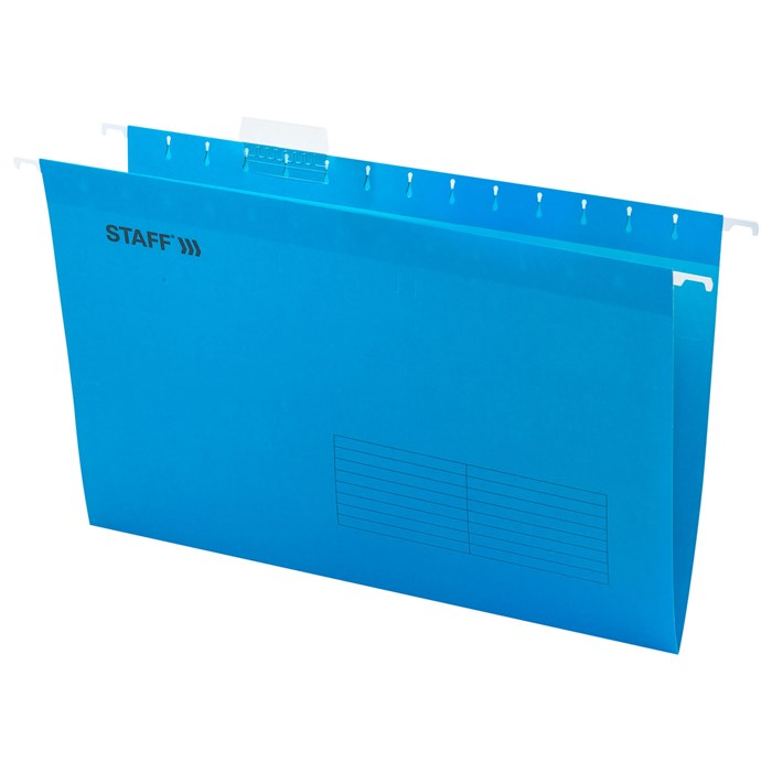 Подвесные папки А4/Foolscap (404х240 мм) до 80 л., КОМПЛЕКТ 10 шт., синие, картон, STAFF, 270933 270933