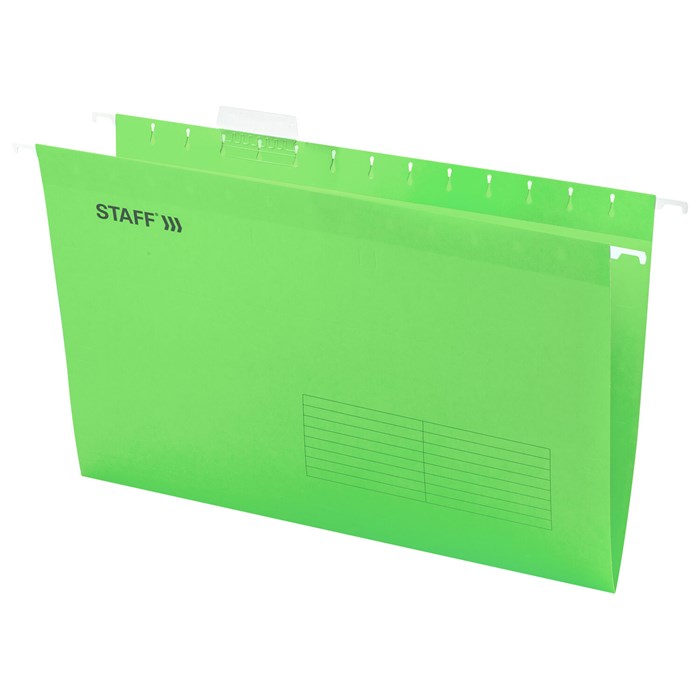 Подвесные папки A4/Foolscap (404х240 мм) до 80 л., КОМПЛЕКТ 10 шт., зеленые, картон, STAFF, 270934 270934