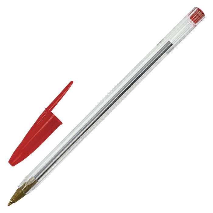 Ручка шариковая STAFF "Basic Budget BP-04", КРАСНАЯ, линия письма 0,5 мм, с штрихкодом, 143870 143870