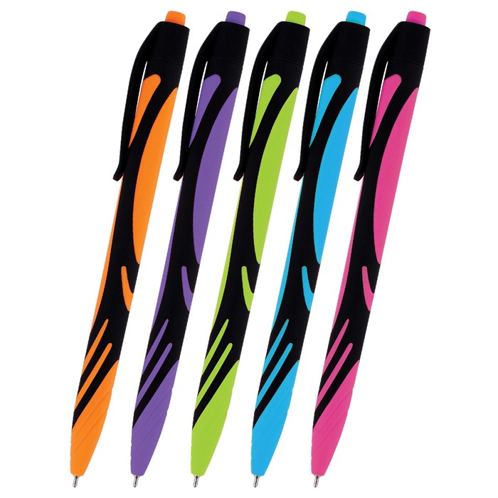 Ручка шариковая автоматическая BRAUBERG ULTRA COLOR НЕОН, soft-touch, СИНЯЯ, пишущий узел 0,7 мм, линия письма 0,35 мм, 144203 144203