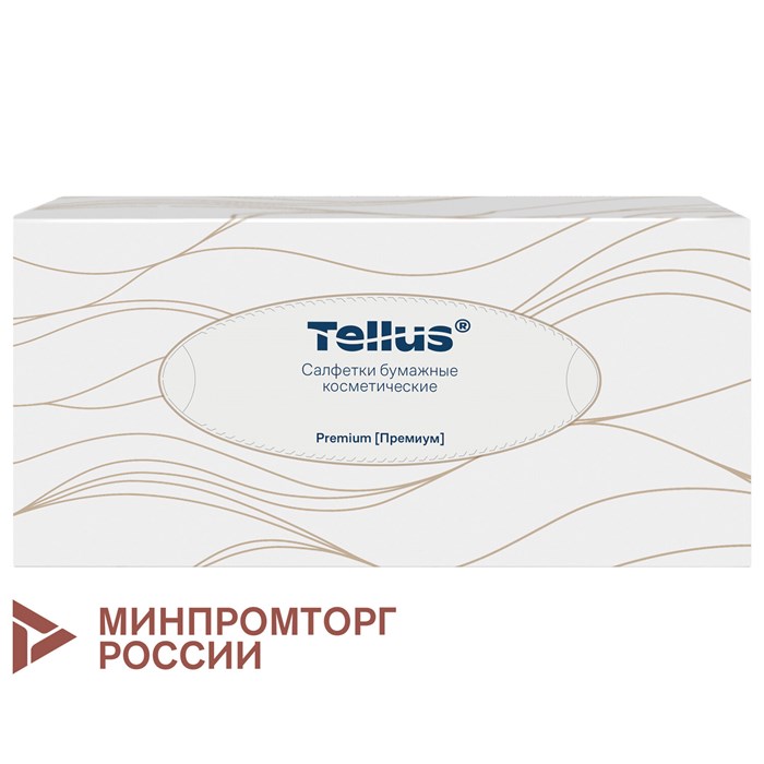 Салфетки косметические 100 штук в картонном боксе, 2-слойные, Tellus/TORK Premium (Система F1), 120380 126560