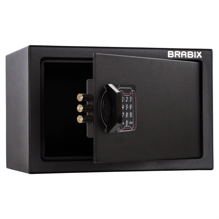 Сейф мебельный BRABIX "SF-200EL", 200х310х200 мм, электронный замок, черный, 291145, S103BR211214 291145