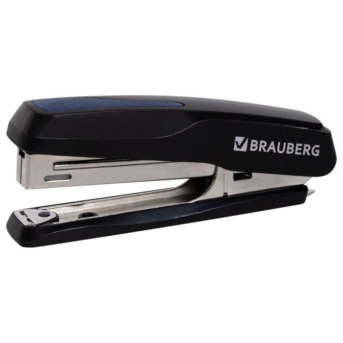степлeр №10 BRAUBERG "Extra", до 20 листов, антистеплeр, черно-синий, 229078 229078