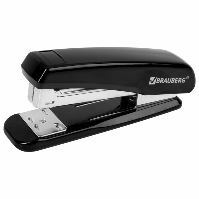 степлeр №24/6, 26/6 BRAUBERG "Classic", до 25 листов, черный, 222546 222546