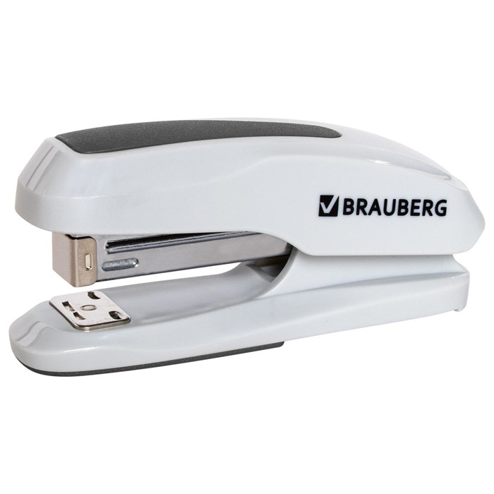 степлeр №24/6, 26/6 BRAUBERG "Extra", до 30 листов, серый, 229089 229089