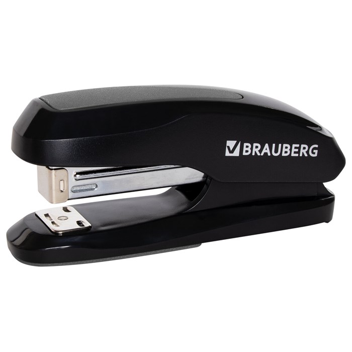 степлeр №24/6, 26/6 BRAUBERG "Extra", до 30 листов, черно-серый, 229086 229086