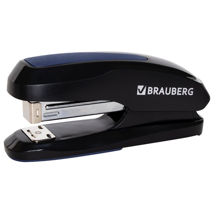 степлeр №24/6, 26/6 BRAUBERG "Extra", до 30 листов, черно-синий, 229084 229084