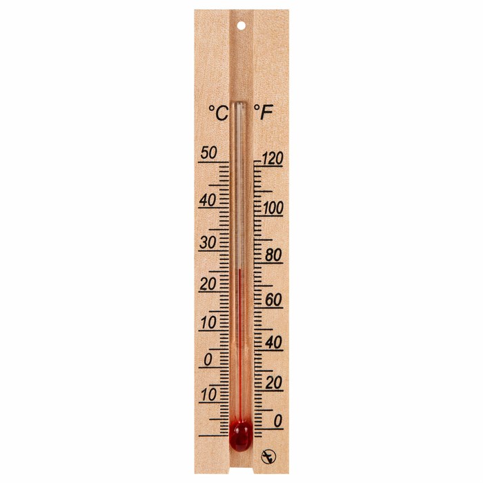 Термометр комнатный, "ДЕРЕВЯННЫЙ", диапазон: от 0 до +50 °C, ПТЗ, ТБ-206 671373