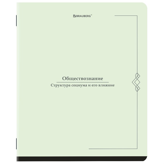Тетрадь предметная VINTAGE 48 л., SoftTouch, ОБЩЕСТВОЗНАНИЕ, клетка, подсказ, BRAUBERG, 405149 405149