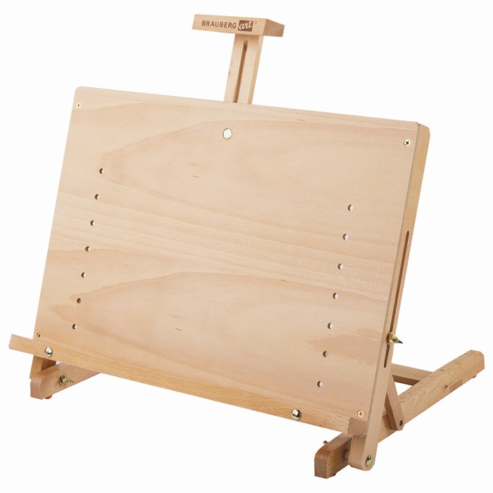 Мольберт настольный BRAUBERG ART CLASSIC, регулируемый верхний держатель, 50х37х39 см, бук, 191756 191756