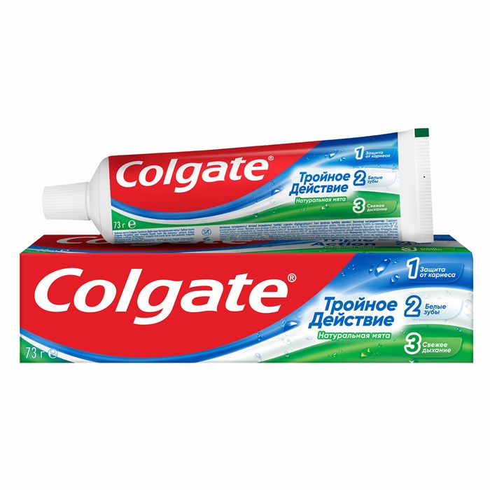 Зубная паста 50 мл COLGATE "Натуральная мята", тройное действие, с фторидом, 7891024128954 609058