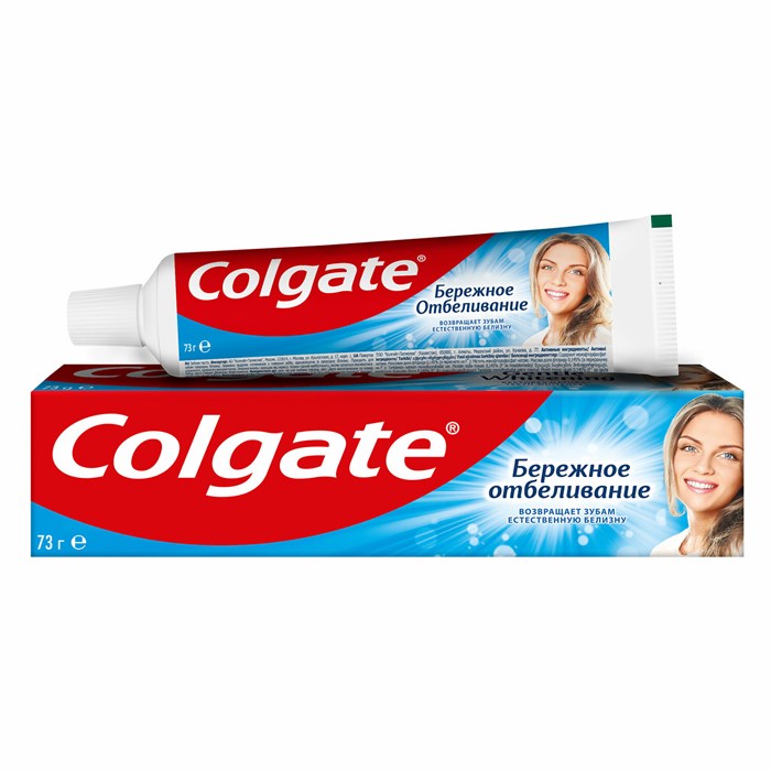 Зубная паста 50 мл COLGATE "Бережное отбеливание", с фторидом и кальцием, 7891024188262 609052