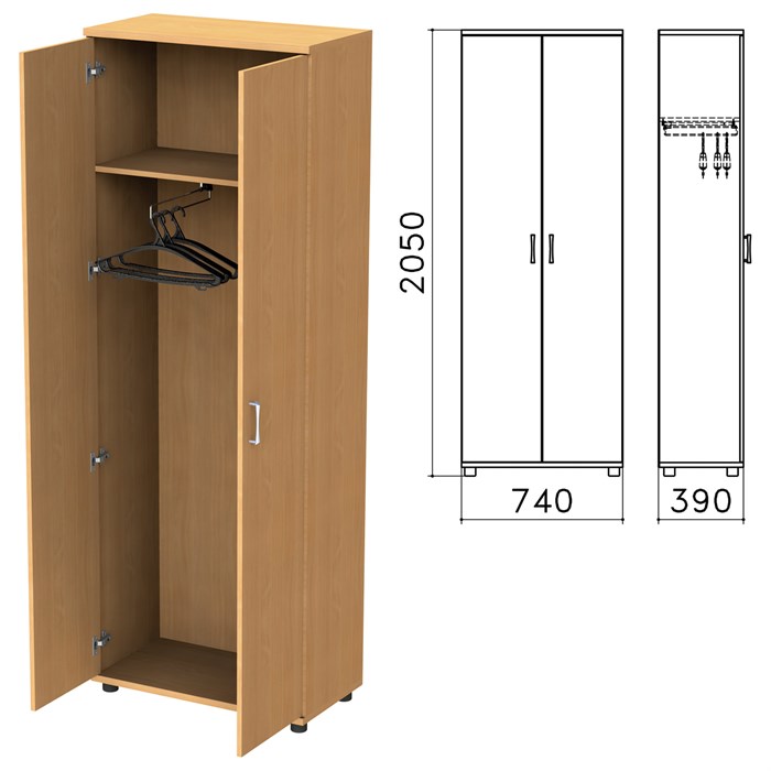 Шкаф для одежды Монолит, 740х390х2050 мм, цвет бук бавария, ШМ49.1 640177 - фото 54048