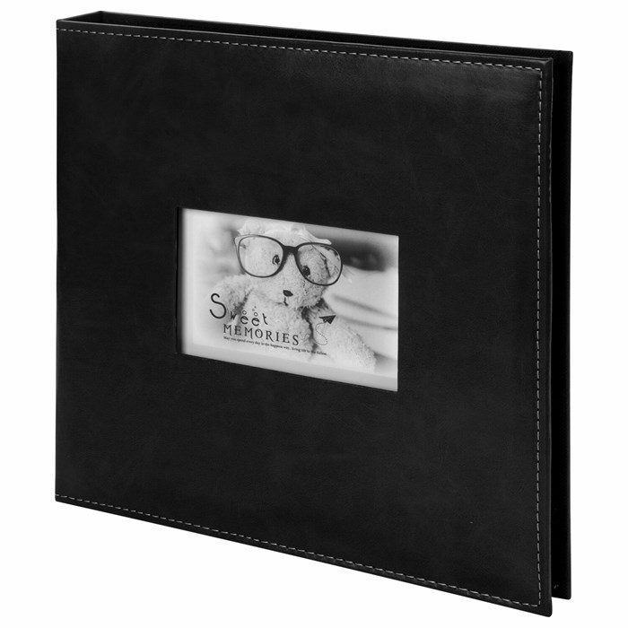 Фотоальбом BRAUBERG "Premium Black" 20 магнитных листов 30х32 см, под кожу, черный, 391186 391186
