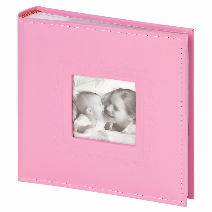 Фотоальбом BRAUBERG "Cute Baby" на 200 фото 10х15 см, под кожу, бумажные страницы, бокс, розовый, 391141 391141