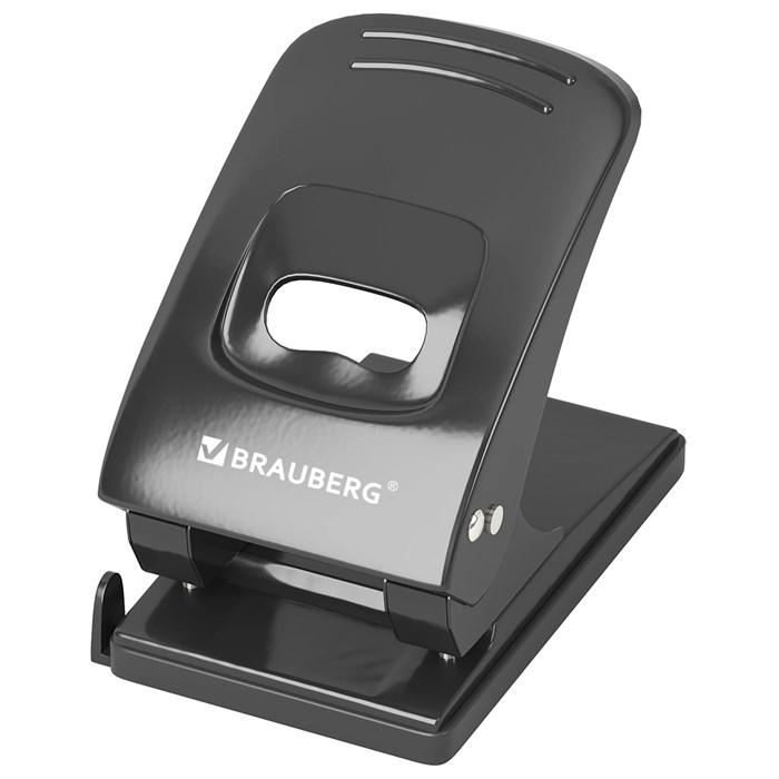 Дырокол металлический BRAUBERG "Office style", до 60 листов, черный, 273956 273956