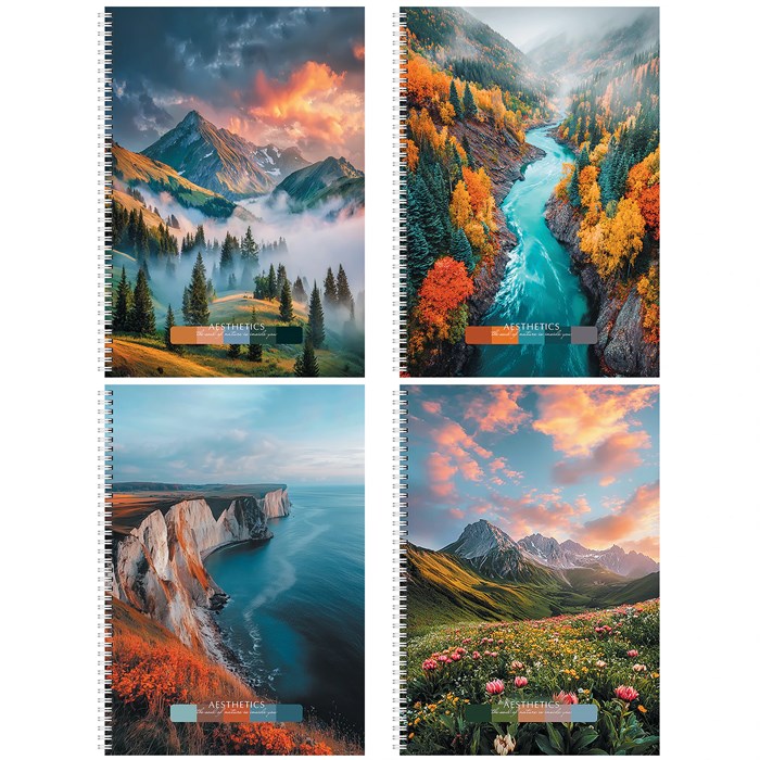 Тетрадь А4 96 л. STAFF "College" гребень, клетка, офсет №2 ЭКОНОМ, обложка картон, ПРИРОДА, 405619 405619