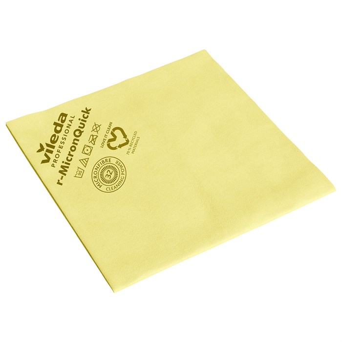 Салфетки VILEDA PROFESSIONAL "МикронКвик", КОМПЛЕКТ 5 шт., микроволокно, желтый, 38х40 см, 170638 703609
