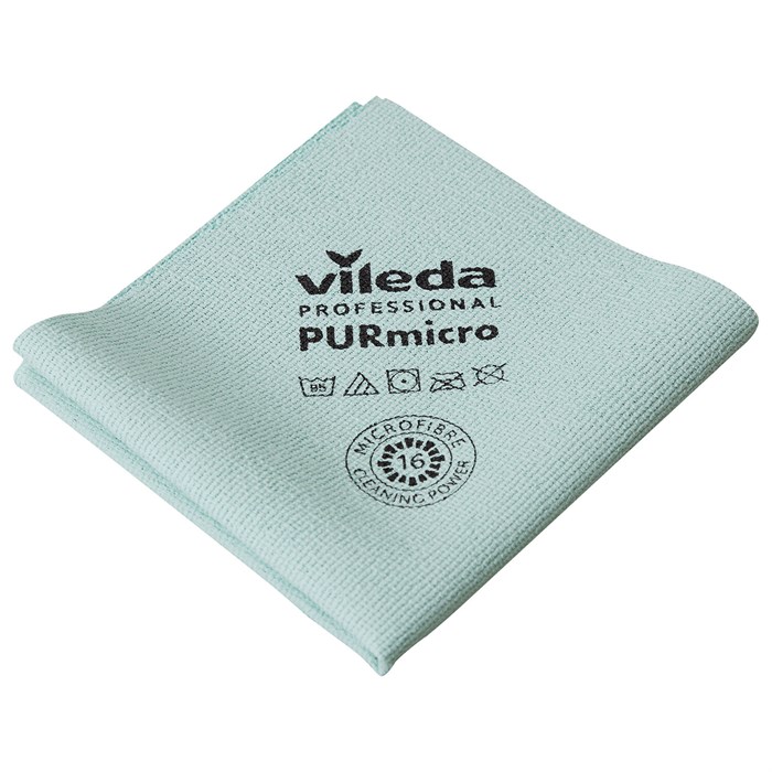 Салфетки VILEDA PROFESSIONAL "ПУРмикро Актив" КОМПЛЕКТ 5 шт., супервпитывание, микроволокно, зеленый, 38х35 см, 174070 703614