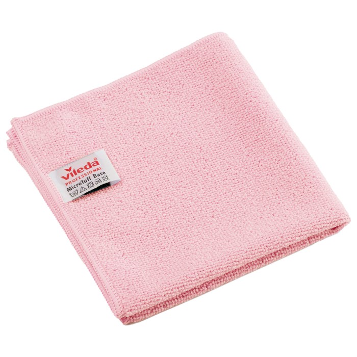 Салфетки VILEDA PROFESSIONAL "МикроТафф Бейс" КОМПЛЕКТ 5 шт., микрофибра, красный, 36х36 см, 174178 703619