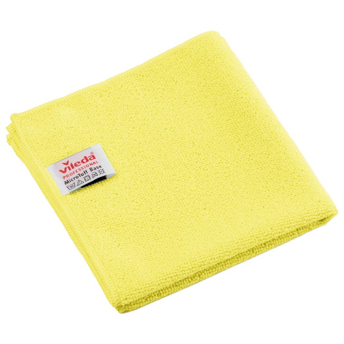 Салфетки VILEDA PROFESSIONAL "МикроТафф Бейс" КОМПЛЕКТ 5 шт., микрофибра, желтый, 36х36 см, 174182 703620