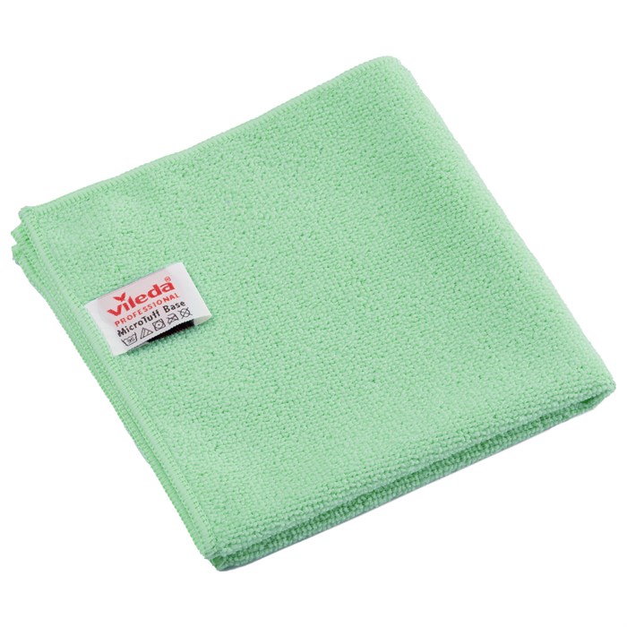 Салфетки VILEDA PROFESSIONAL "МикроТафф Бейс" КОМПЛЕКТ 5 шт., микрофибра, зеленый, 36х36 см, 174180 703621